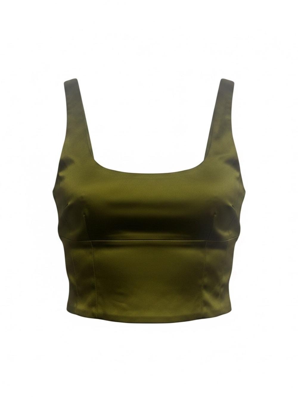 Wilfred Satin Crop Tank in Olive